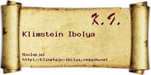 Klimstein Ibolya névjegykártya