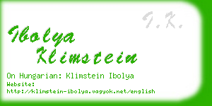 ibolya klimstein business card